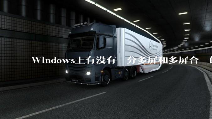 Windows上有没有一分多屏和多屏合一的软件？