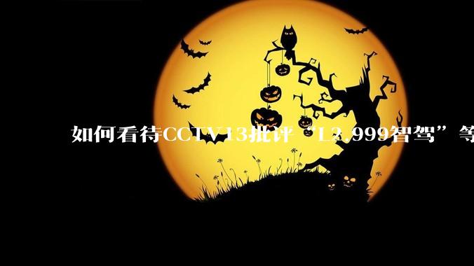 如何看待CCTV13批评“L2.999智驾”等误导性宣传，若导致事故车企可能需要担责？