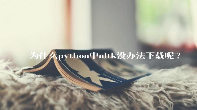 为什么python中nltk没办法下载呢?